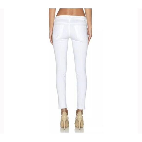 MOTHER Looker Ankle Fray Jeans White Little Miss Innocent 28 NEW CleanGirl Chic - Picture 2 of 7